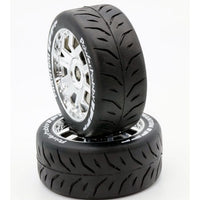 PHBPHT2402-MCR 1/8 GT Phantom Belted Mounted Tires 17mm Medium Chrome