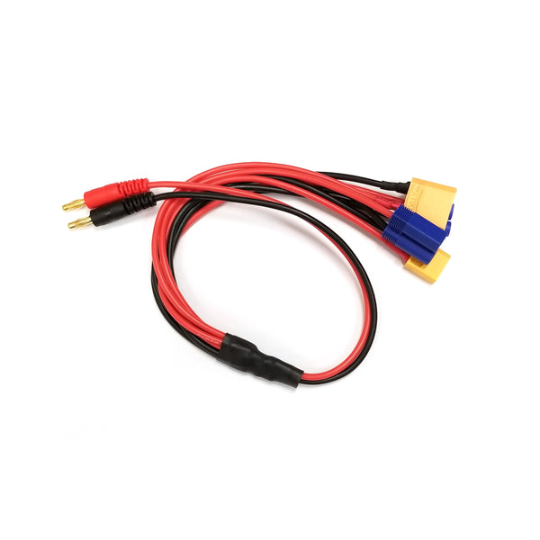 Racers Edge 4-Function Charge Adapter to Male 4mm Bullets (XT60, XT90,