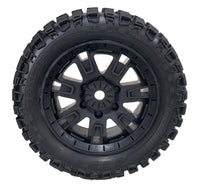 Roapex Tracker Belted 8S Monster Truck Tires, Mounted on Black