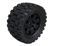 Roapex Rhythm Belted 8S Monster Truck Tires, Mounted on Black