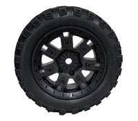 Roapex Rhythm Belted 8S Monster Truck Tires, Mounted on Black