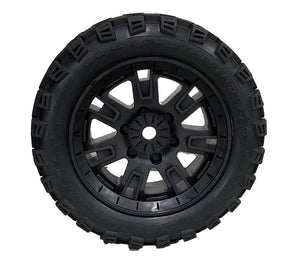 Roapex Rhythm Belted 8S Monster Truck Tires, Mounted on Black