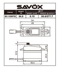 Savox Black Edition Standard Size Coreless Digital Servo .15/277
