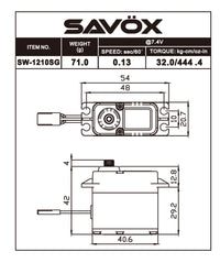 Savox Waterproof High Voltage Digital Servo 0.13sec / 444.4oz @ 7.4V