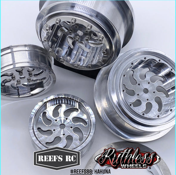 Reef's RC Kahuna Beadlock Drag Wheels w/ Rings and Hardware (4pcs)