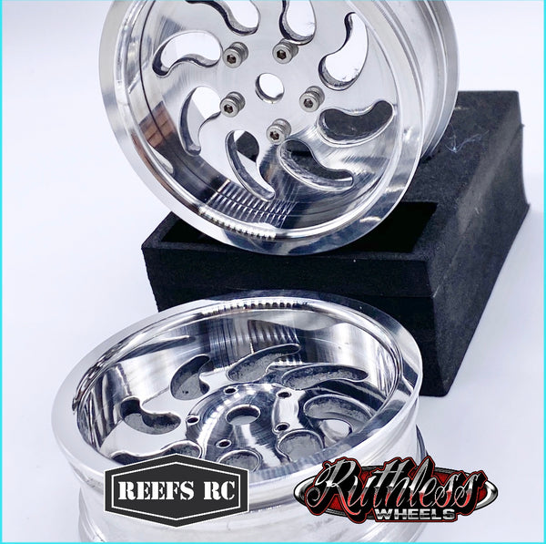 Reef's RC Kahuna Beadlock Drag Wheels w/ Rings and Hardware (4pcs)