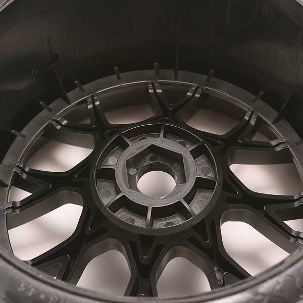 Monster Truck Terrain Crusher Belted tire preglued on WHD Silver Chrome wheel 2 pc set